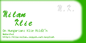 milan klie business card